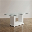 Bowery Hill Contemporary Tempered Glass Dining Table in White