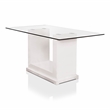 Bowery Hill Contemporary Tempered Glass Dining Table in White