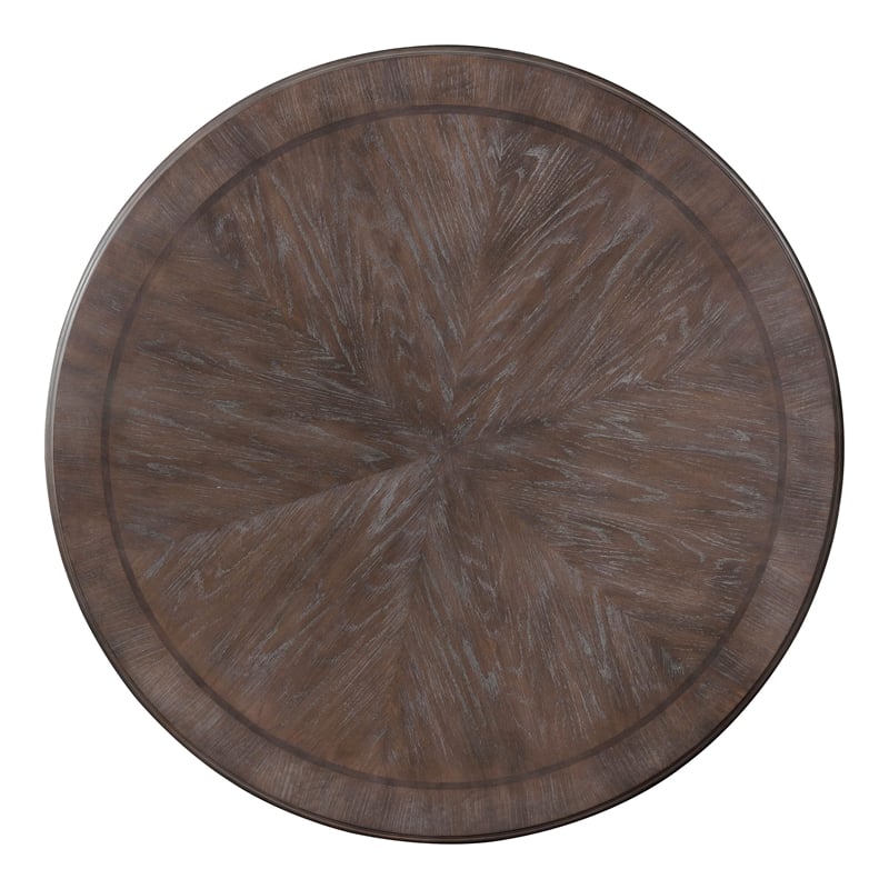 Bowery Hill Rustic Wood Round 7-Piece Dining Set in Natural Finish