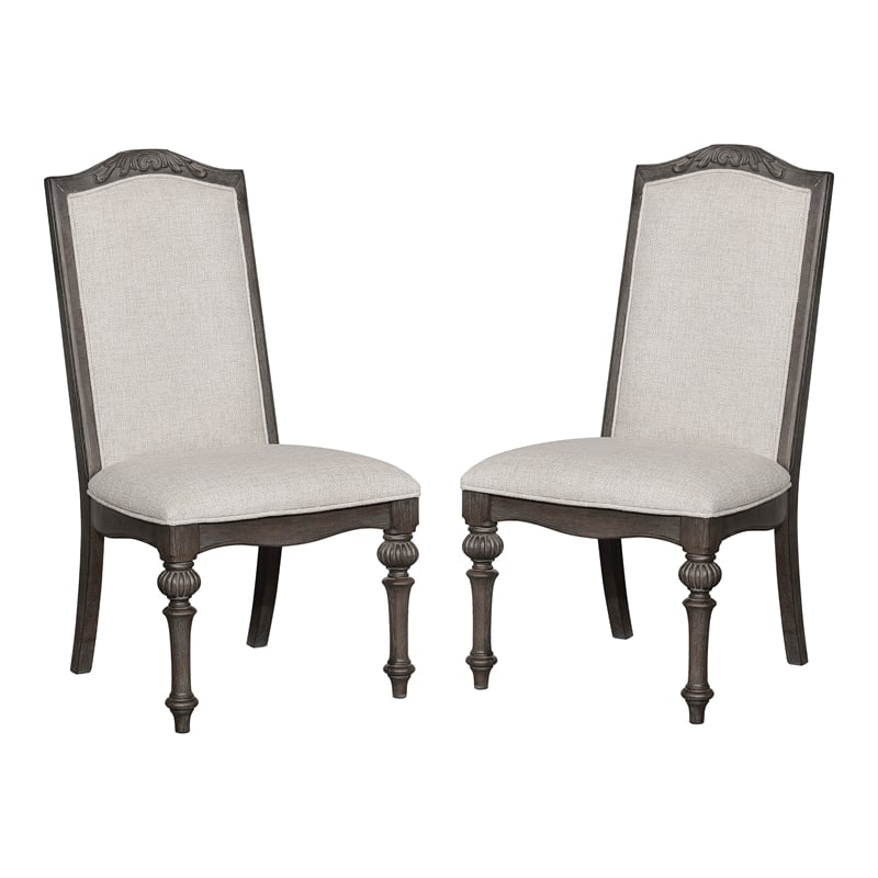 Bowery Hill Rustic Wood Round 7-Piece Dining Set in Natural Finish