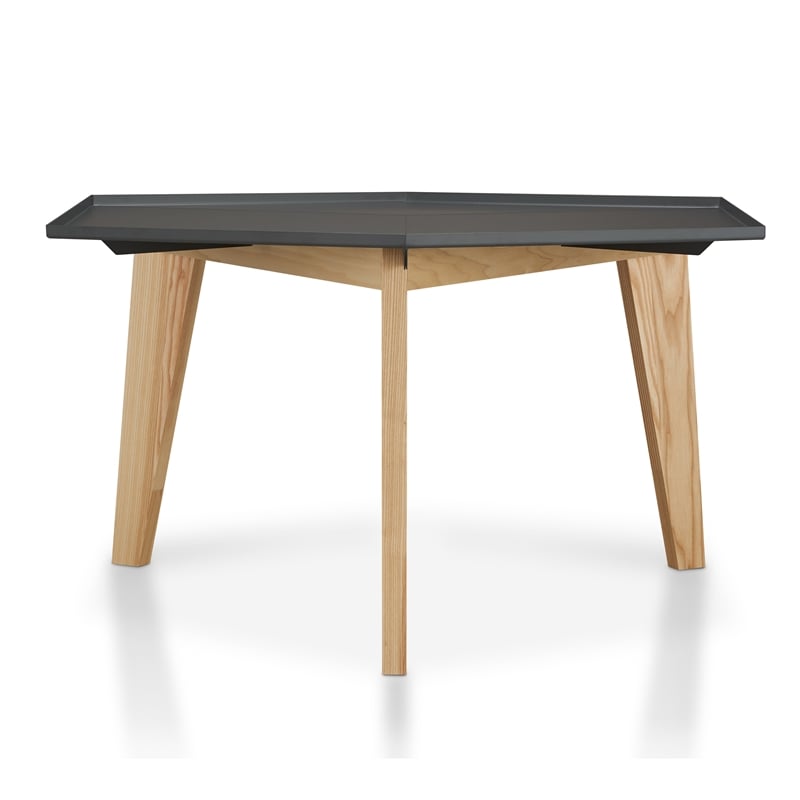 Bowery Hill Modern Geometric Metal Tray Coffee Table in Black Finish