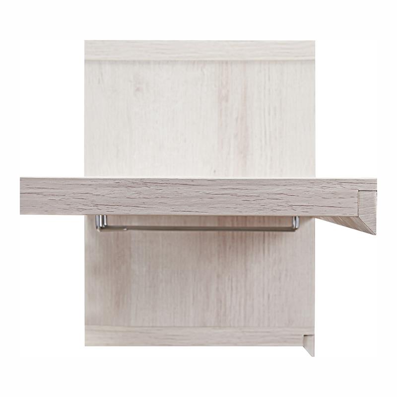 Bowery Hill Cottage Wood Floating Wine Bar in White Oak/Dark Gray