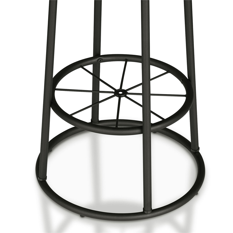Bowery Hill Metal Bar Stool Set of 2 in Coastal White with Footrest