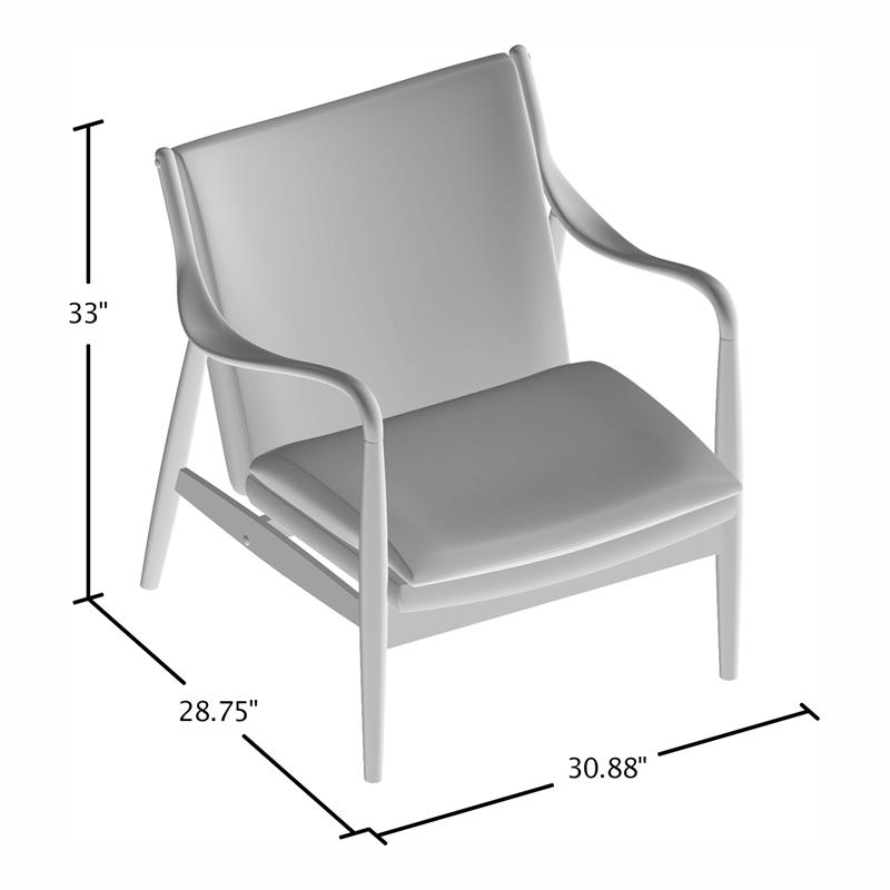 Bowery Hill Wood Cushioned Accent Chair in Grey
