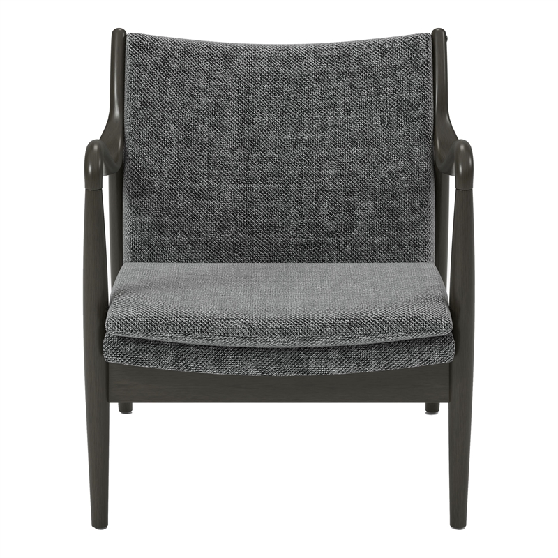 Bowery Hill Wood Cushioned Accent Chair in Grey