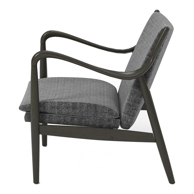 Bowery Hill Wood Cushioned Accent Chair in Grey