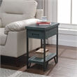 Bowery Hill Antique Green Wood Transitional Side Table with 1 Shelf