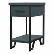 Bowery Hill Antique Green Wood Transitional Side Table with 1 Shelf