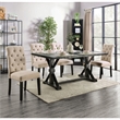 Bowery Hill Rustic 5-Piece Wood Dining Table Set in Ivory Finish