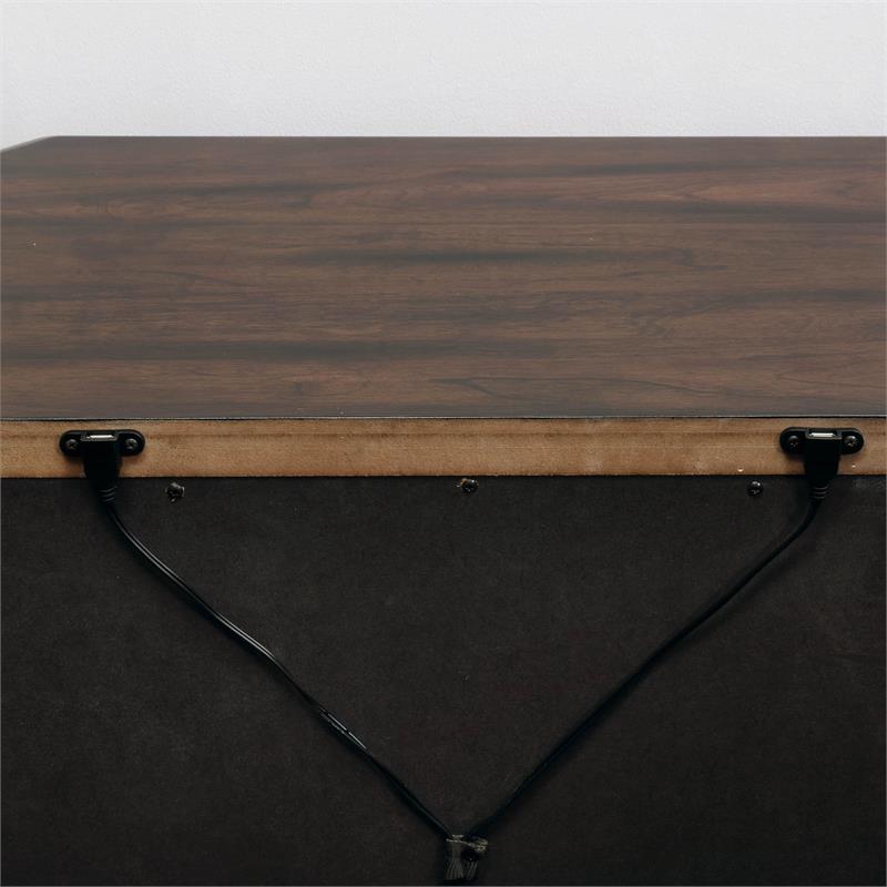 Bowery Hill Traditional 2-Drawer Wood Nightstand with USB Port in Espresso