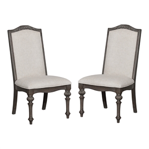 Bowery Hill Fabric Dining Chairs in Natural Tone (Set of 2)