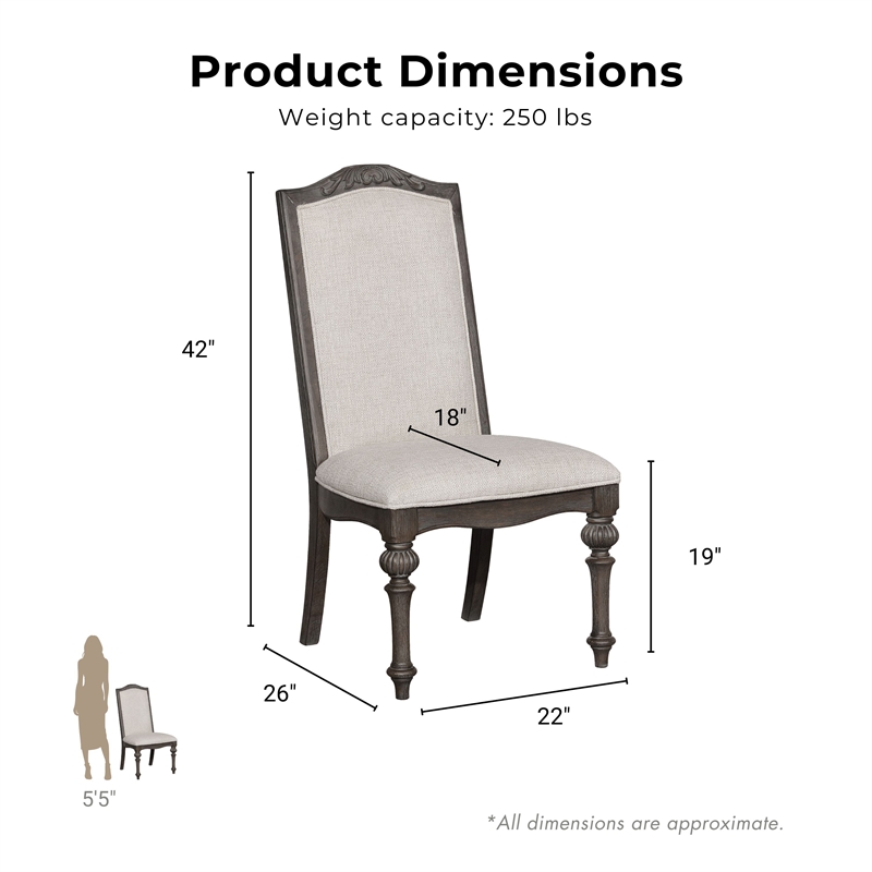Bowery Hill Fabric Dining Chairs in Natural Tone (Set of 2)