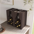 Bowery Hill 8-Bottle Wall-Mounted Wine Rack in Wenge