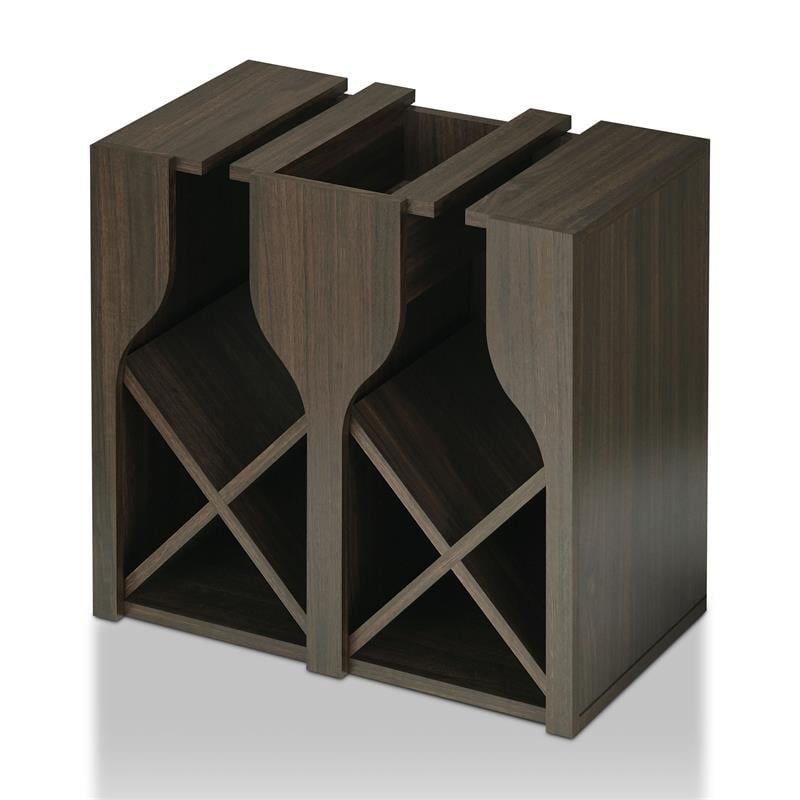 Bowery Hill 8-Bottle Wall-Mounted Wine Rack in Wenge