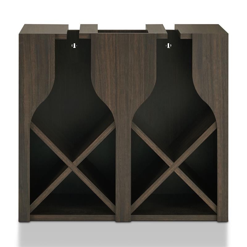 Bowery Hill 8-Bottle Wall-Mounted Wine Rack in Wenge