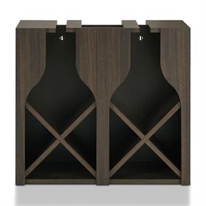 Bowery Hill 8-Bottle Wall-Mounted Wine Rack in Wenge
