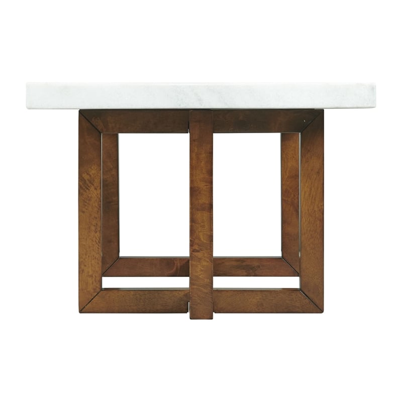 Bowery Hill 2-Piece Occasional Marble Table Set in White