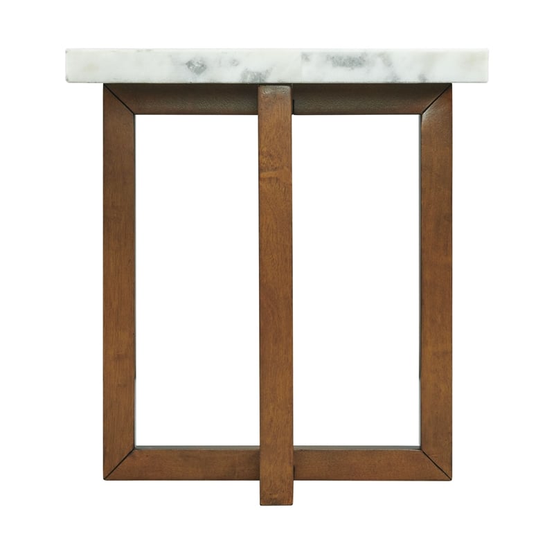 Bowery Hill 2-Piece Occasional Marble Table Set in White