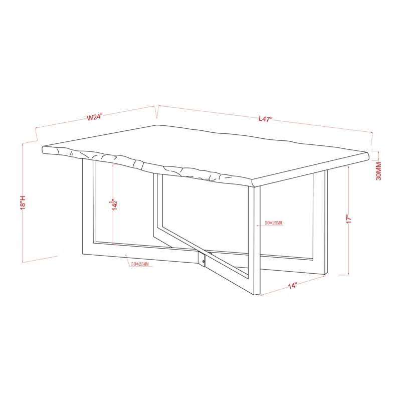Bowery Hill Contemporary Wood Coffee Table in Oak and White
