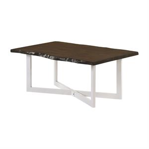 Bowery Hill Contemporary Wood Coffee Table in Oak and White