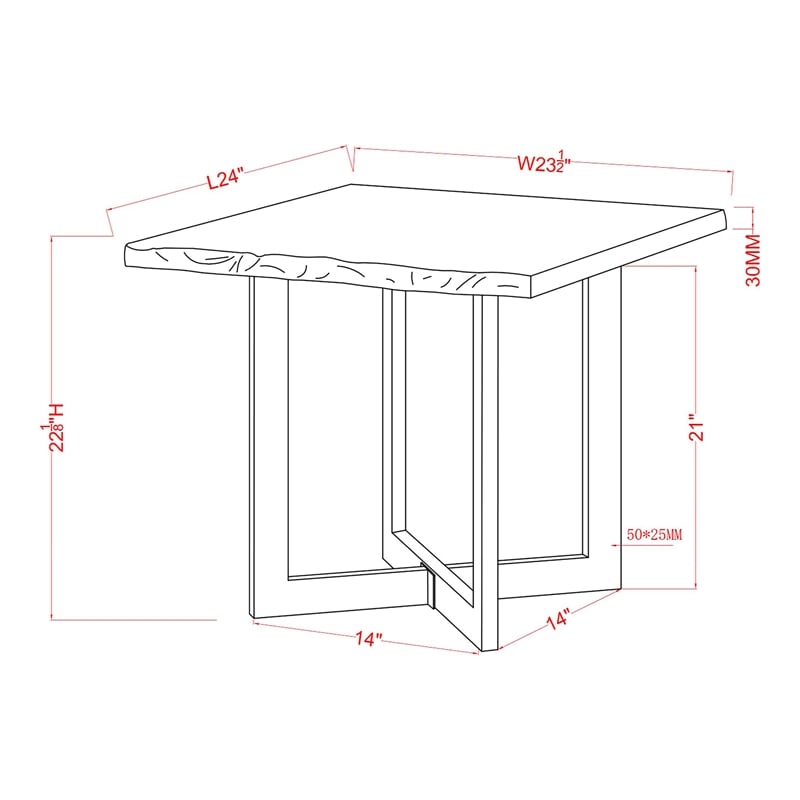 Bowery Hill Contemporary Wood End Table in Oak and White