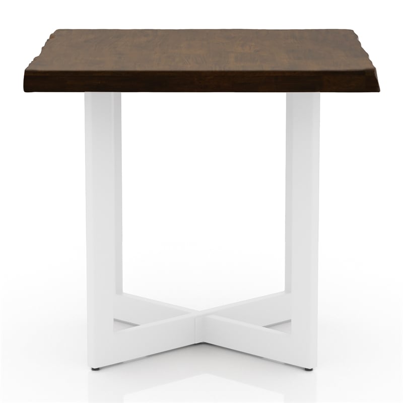 Bowery Hill Contemporary Wood End Table in Oak and White