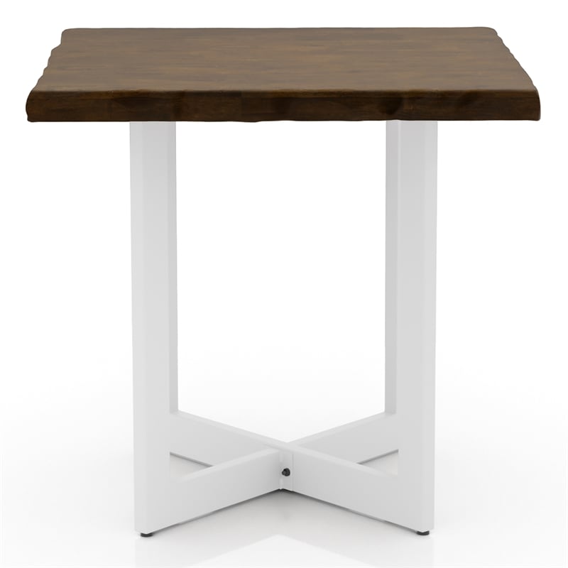Bowery Hill Contemporary Wood End Table in Oak and White