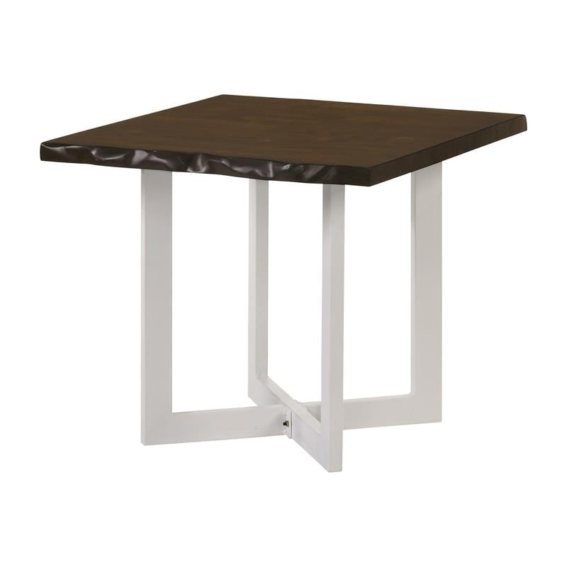Bowery Hill Contemporary Wood End Table in Oak and White