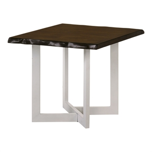 Bowery Hill Contemporary Wood End Table in Oak and White