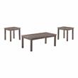 Bowery Hill Wood 3-Piece Coffee Table Set in Rustic Natural Tone