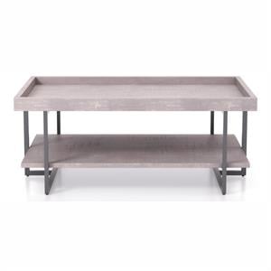 Bowery Hill Wood 1-Shelf Coffee Table in Antique Gray