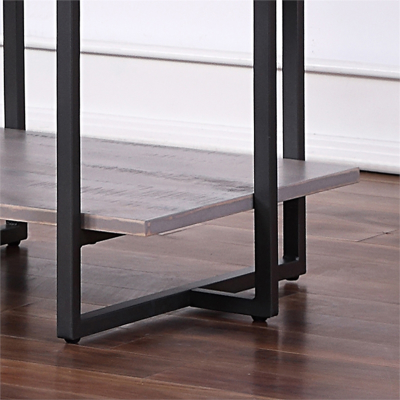 Bowery Hill Wood 1-Shelf End Table in Antique Gray