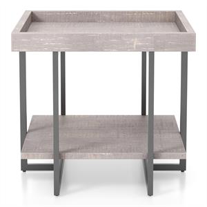 Bowery Hill Wood 1-Shelf End Table in Antique Gray