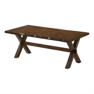 Bowery Hill Transitional Solid Wood Coffee Table in Walnut Finish