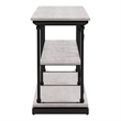 Bowery Hill Transitional 2-Shelf Console Table with Glossy Insert in White