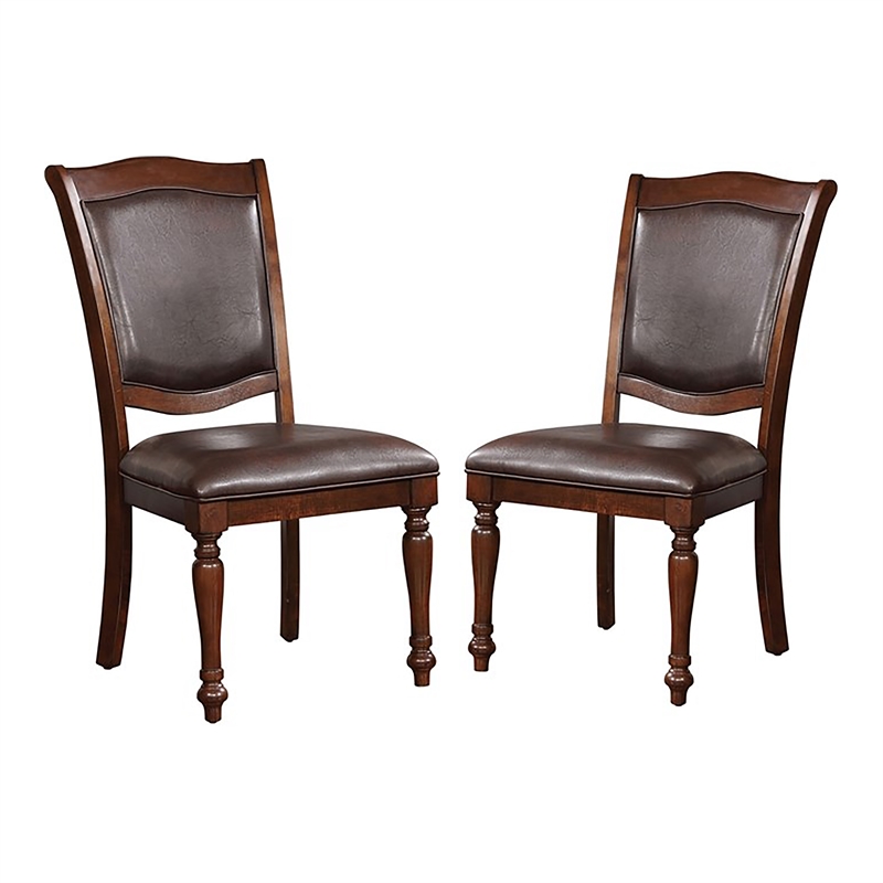 Bowery Hill Wood 7-Piece Dining Table Set in Brown Cherry