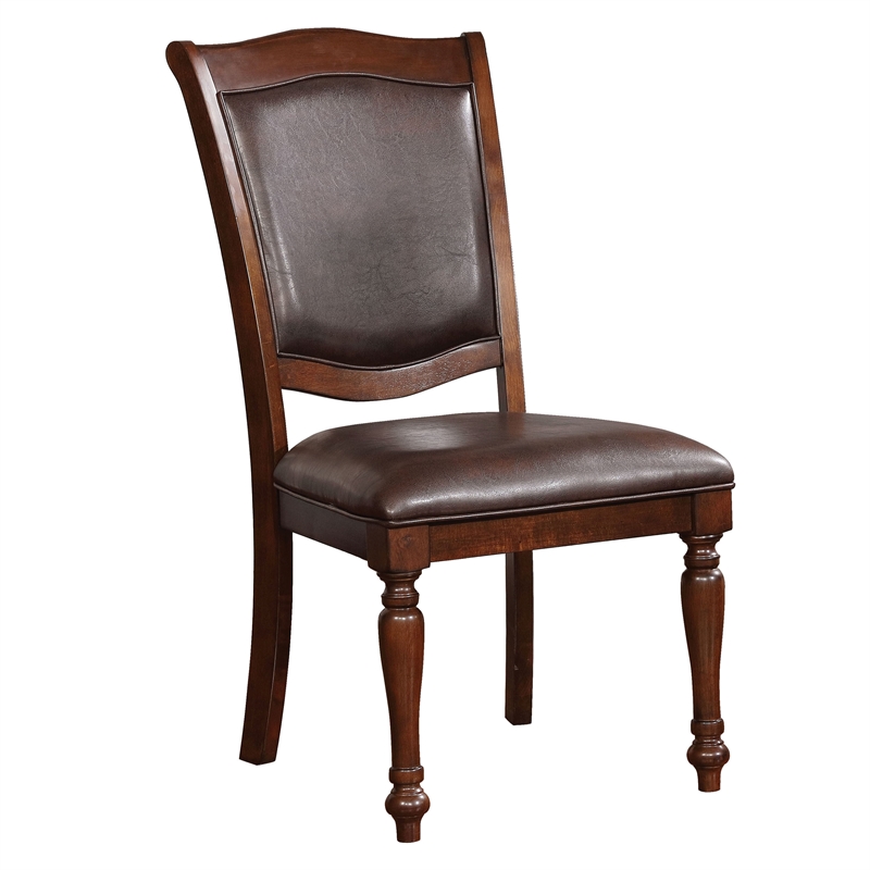 Bowery Hill Wood 7-Piece Dining Table Set in Brown Cherry