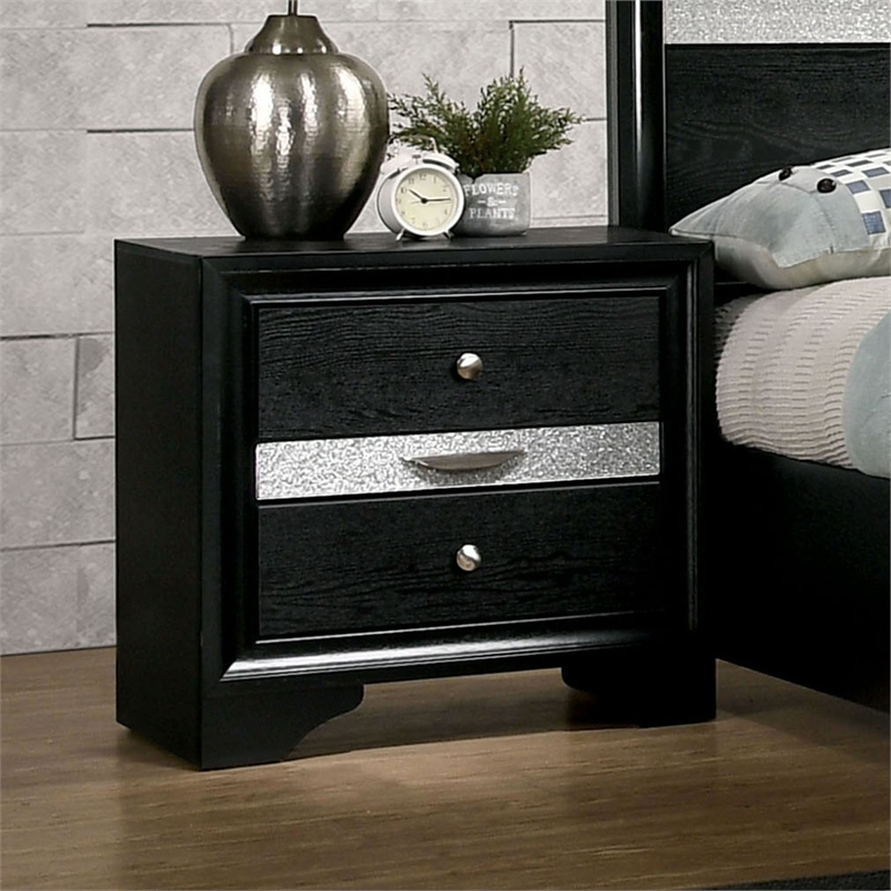 Bowery Hill 3-Piece Wood King Bedroom Set with Storage in Black