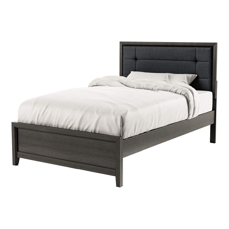 Bowery Hill 3-Piece Full Bedroom Set with Nightstands in Gray Wood