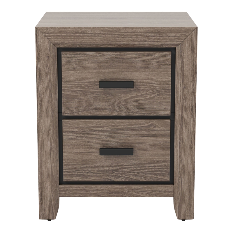 Bowery Hill 3-Piece Full Bedroom Set with Nightstands in Gray Wood