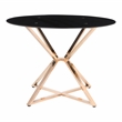 Bowery Hill Round Glass Dining Table with Gold Metal Base