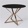 Bowery Hill Round Glass Dining Table with Gold Metal Base