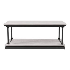 Bowery Hill Transitional Wood Coffee Table with 1 Shelf in Antique White