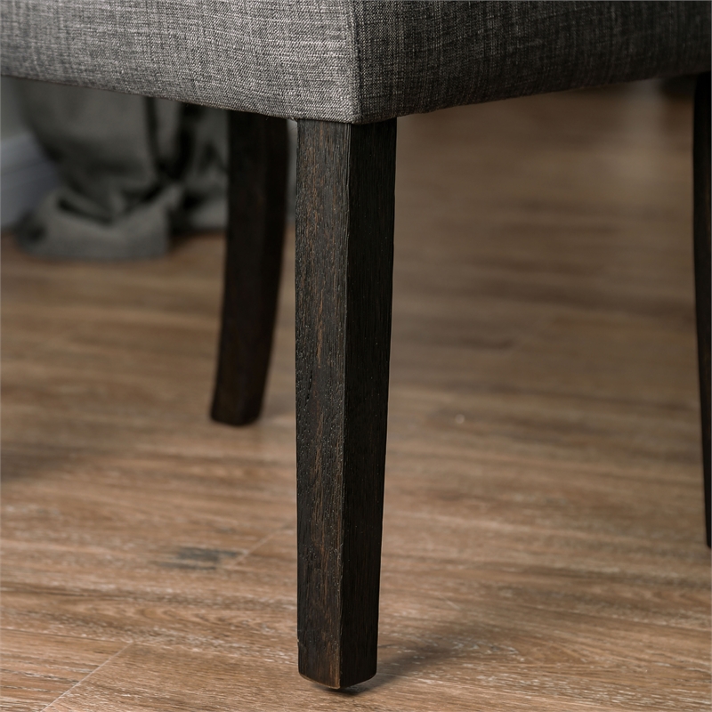 Bowery Hill Rustic Wood 7-Piece Dining Table Set in Gray