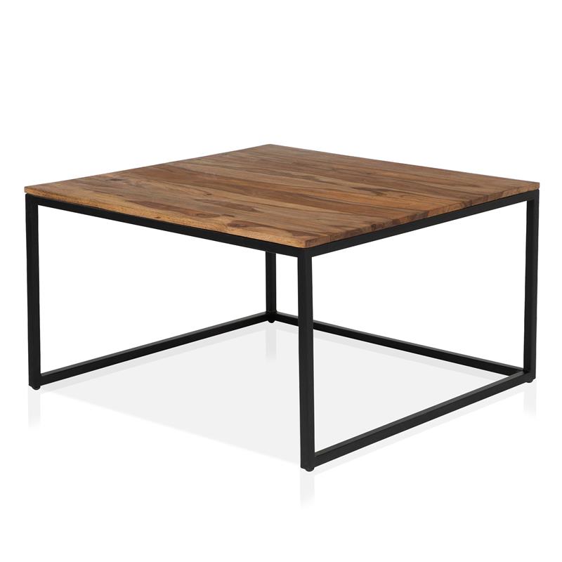 Bowery Hill Rustic Wood 2-Piece Nesting Table Set in Natural Oak