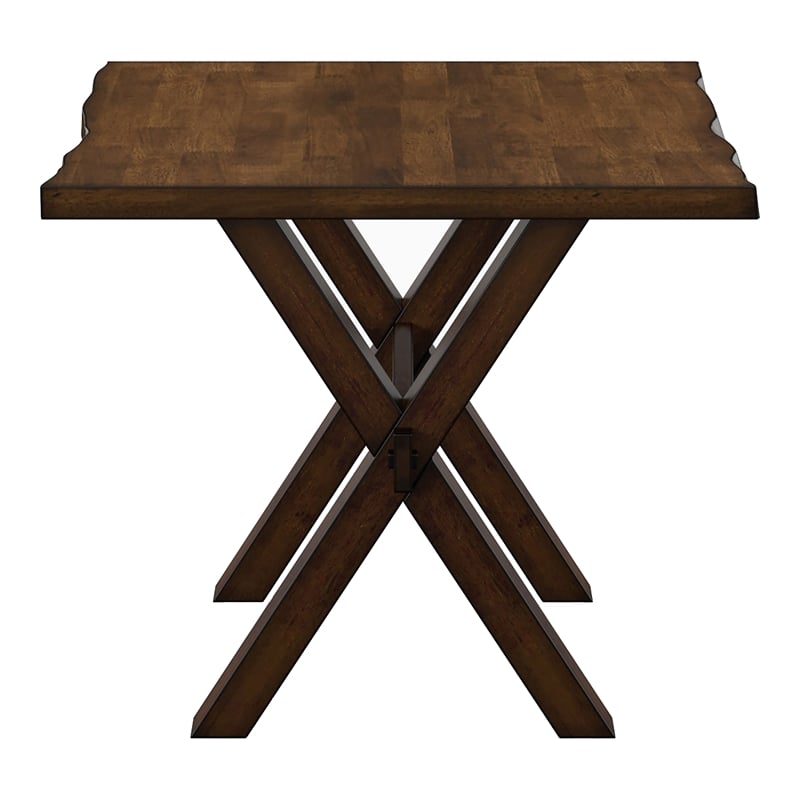 Bowery Hill Solid Wood End Table with Walnut Live Edge Design