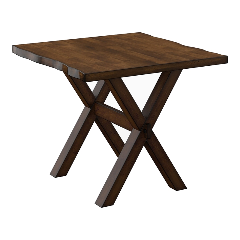 Bowery Hill Solid Wood End Table with Walnut Live Edge Design