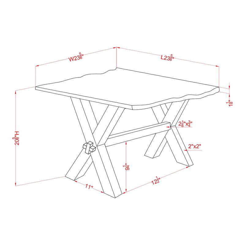 Bowery Hill Solid Wood End Table with Walnut Live Edge Design