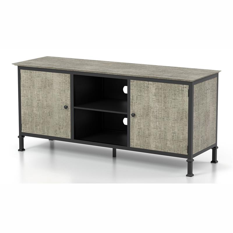 Bowery Hill 60-Inch Industrial Wood TV Stand in Gray