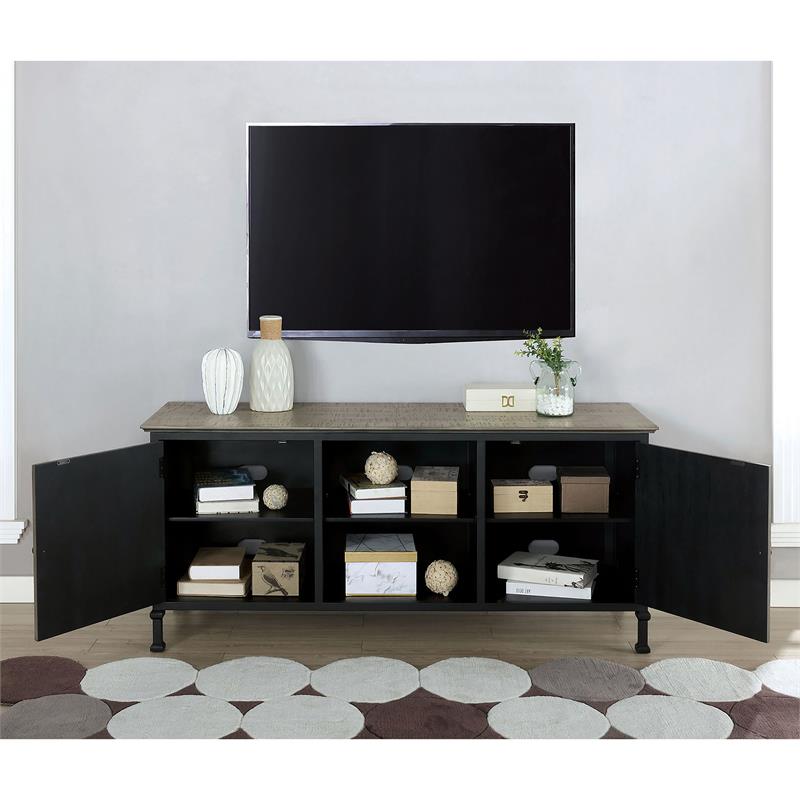 Bowery Hill 60-Inch Industrial Wood TV Stand in Gray